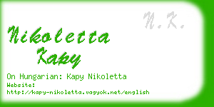 nikoletta kapy business card